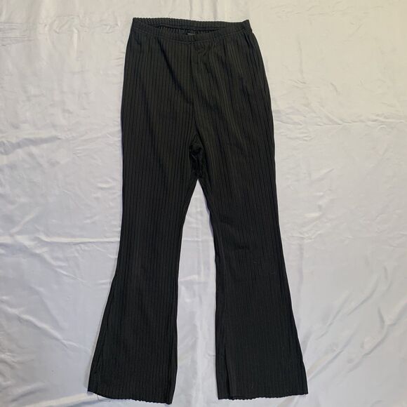 Shein Woman's Bell Bottom Leggings 26x30 Black 70s Hippie Stretchy Elastic - Picture 1 of 5